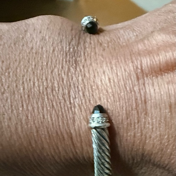 David Yurman 5mm Classic Cable Bracelet Sterling Silver w/Black Onyx & Diamonds - Picture 5 of 5